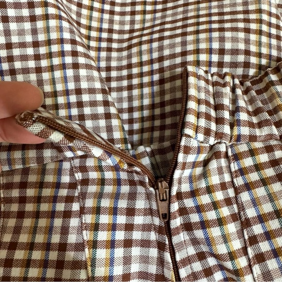 Love Tree Brown Plaid Pleated Mini School Girl Skirt - Picture 5 of 7